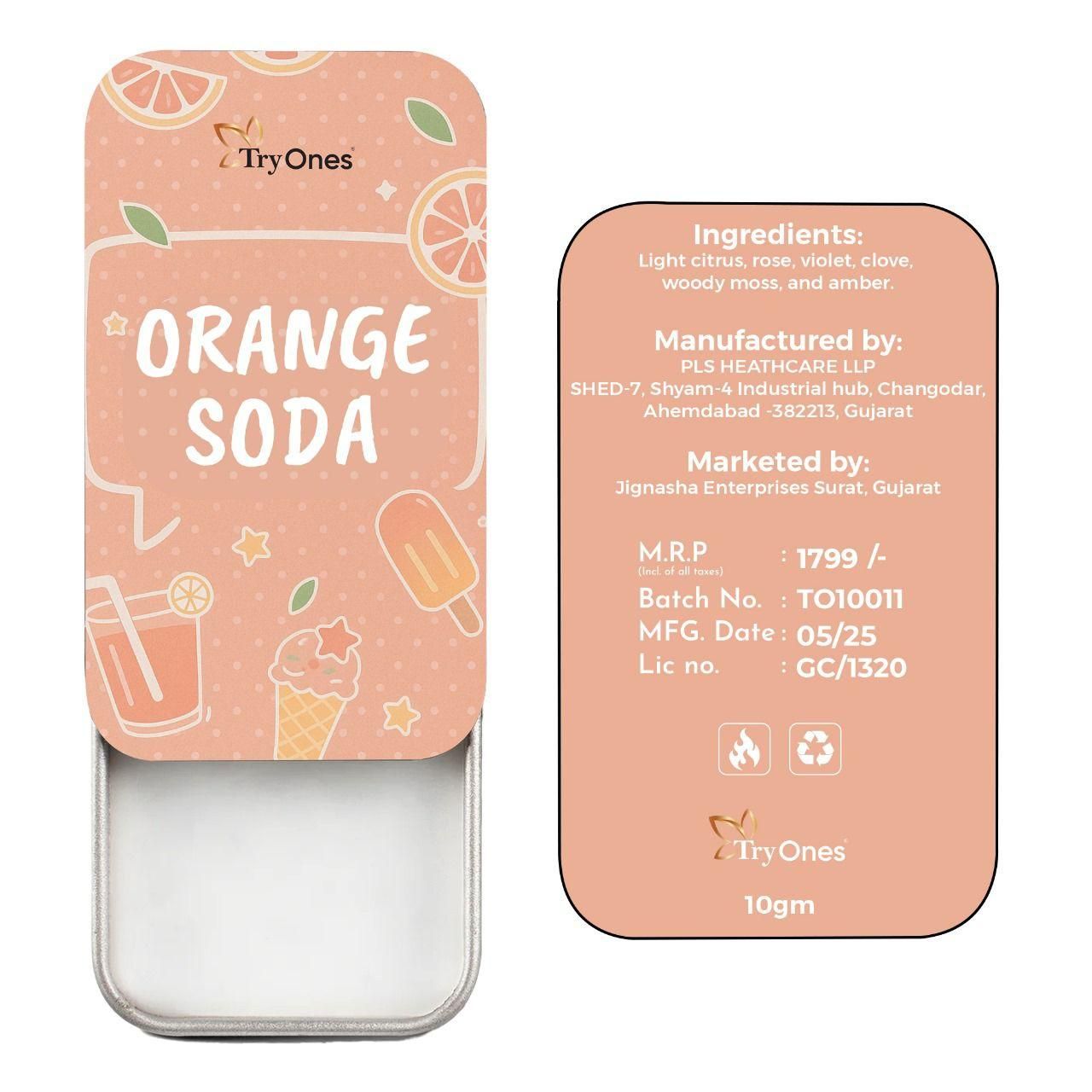 Glowlane Orange Soda Solid Perfume β Long-Lasting Citrus Fragrance (20g x 2 | Pack of 2)