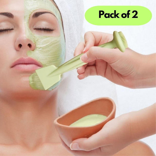 Glowlane Double-Headed Face Cleansing Brush – Deep Pore & Gentle Exfoliation (Pack of 2)