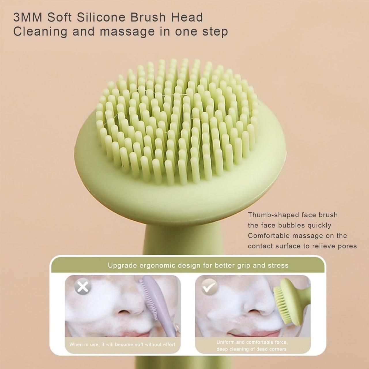 Glowlane Double-Headed Face Cleansing Brush – Deep Pore & Gentle Exfoliation (Pack of 2)