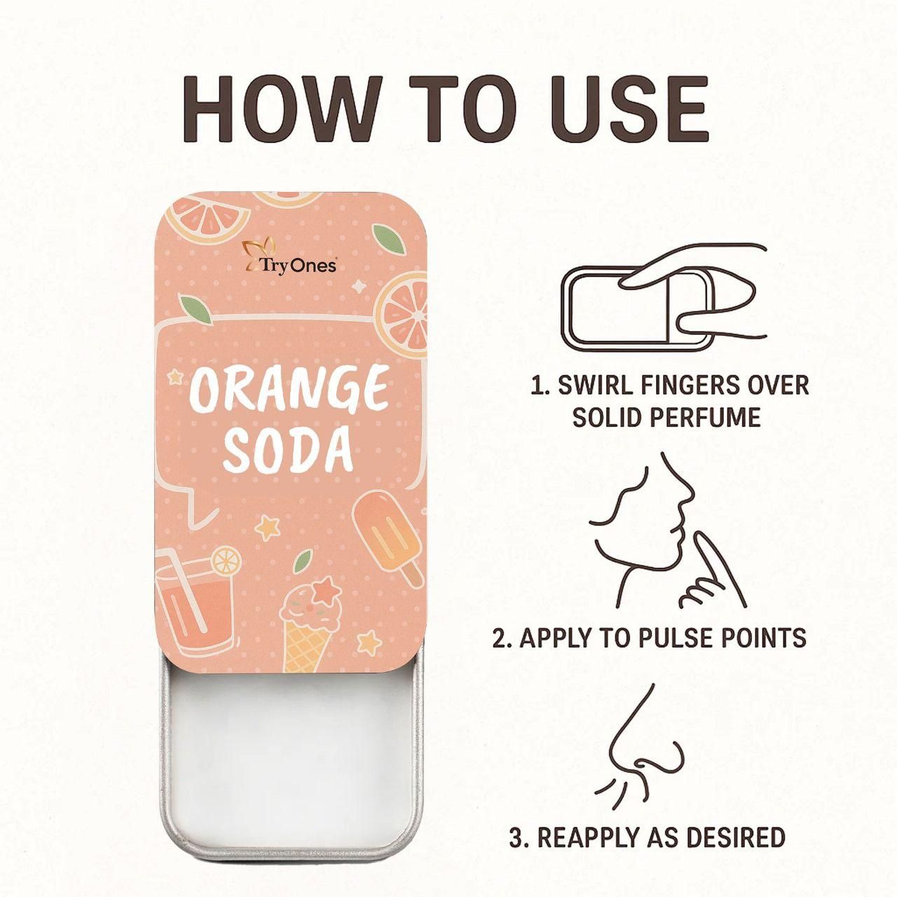 Glowlane Orange Soda Solid Perfume – Long-Lasting Citrus Fragrance (20g x 2 | Pack of 2)
